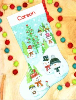 Snowman Family Stocking 70-08996 / Сапожок Семья снеговиков