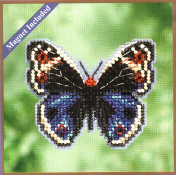 Blue Pansy Butterfly MH18-1711 / Голубая бабочка Анютины глазки (магнит)