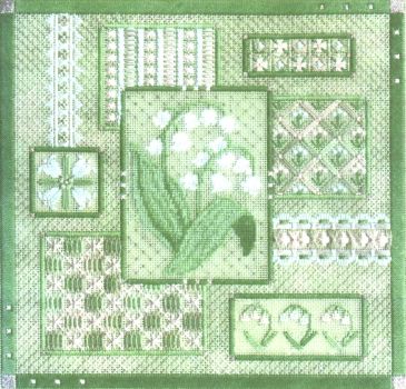 Lily of the Valley Collage FB44 SG027 / Коллаж из ландыша (с основой)