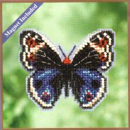 Blue Pansy Butterfly MH18-1711 / Голубая бабочка Анютины глазки (магнит)